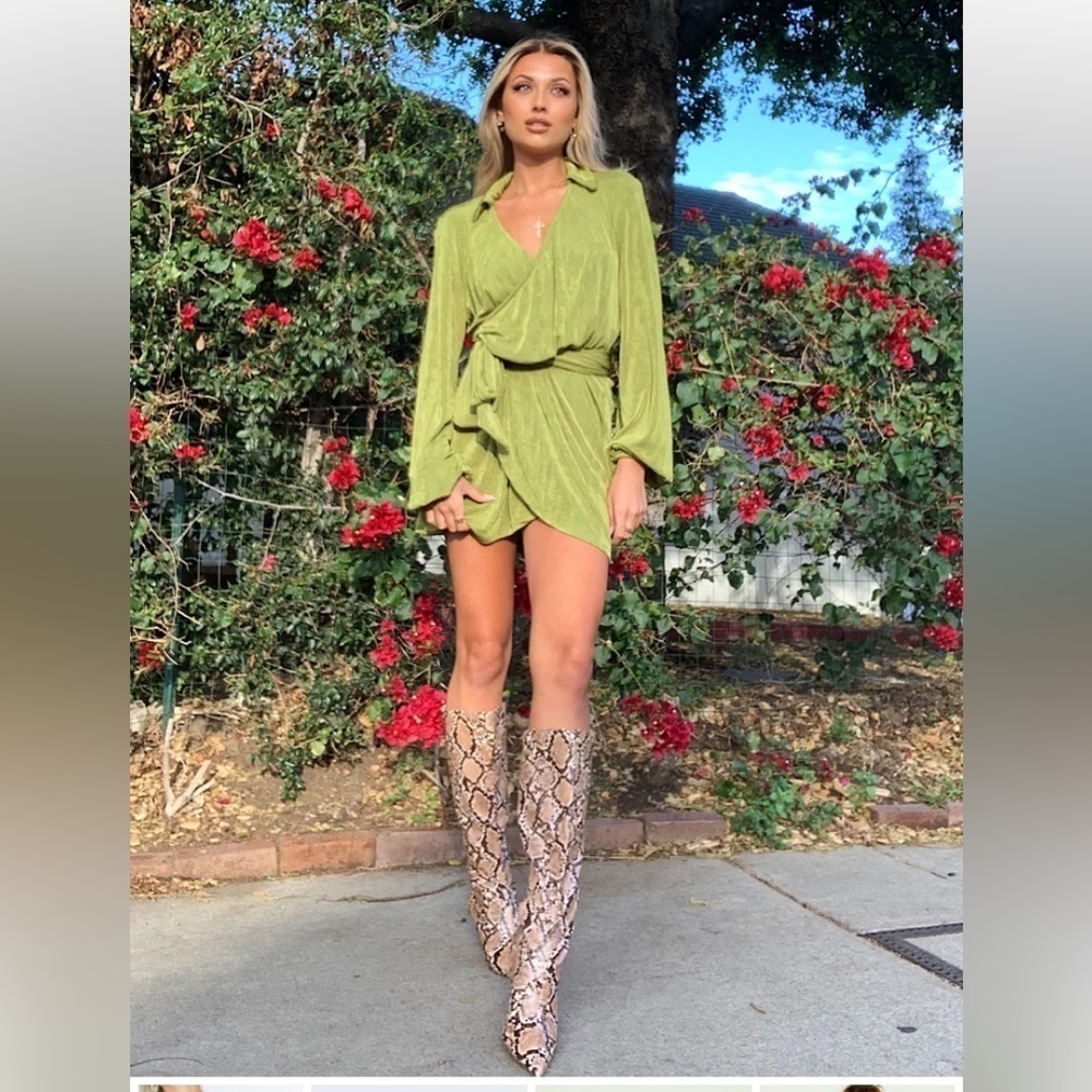 NWOT Princess Polly PARTY TIME MINI DRESS GREEN LOW IMPACT